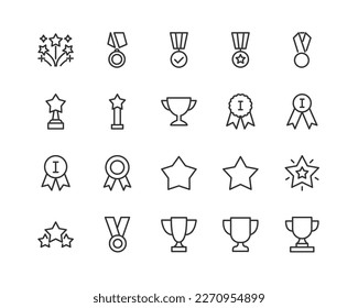 winner icons set for web and UIUX design. Vector objects isolated on a white background