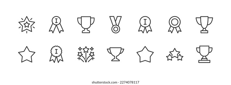 winner icons set for web and UIUX design. Vector objects isolated on a white background