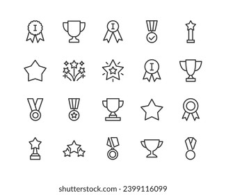 winner icons set for web and UIUX design. Vector objects isolated on a white background