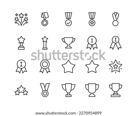 winner icons set for web and UIUX design. Vector objects isolated on a white background