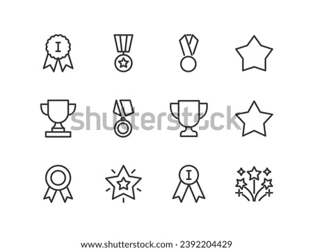 winner icons set for web and UIUX design. Vector objects isolated on a white background