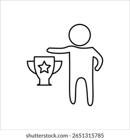 Winner Icons. Simple Line Vector Illustration