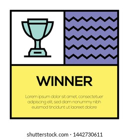 WINNER AND ILLUSTRATION ICON CONCEPT