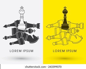 The winner, King, Chess Set, logo, symbol, icon, graphic, vector .