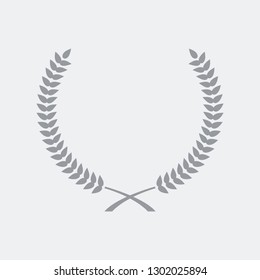 Winner laurel - Flat and isolated vector illustration icon with minimal and modern design