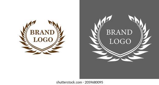 winner laurels, wreath of leaves. logo for a large company