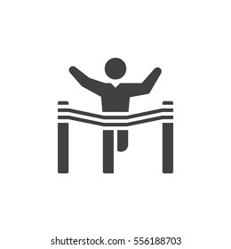 Winner, leader icon vector, filled flat sign, solid pictogram isolated on white. Finish line symbol, logo illustration