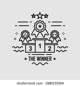 The winner line art illustration. Easy to edit with vector file. Can use for your logo, and simple illustration. Especially about championship.