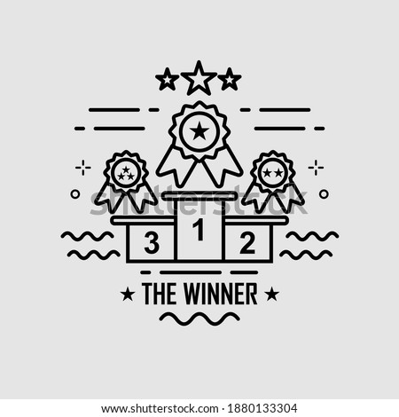 The winner line art illustration. Easy to edit with vector file. Can use for your logo, and simple illustration. Especially about championship.