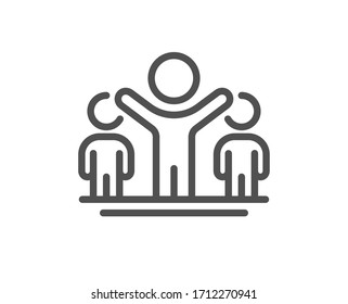 Winner line icon. Best success sign. First place symbol. Quality design element. Editable stroke. Linear style winner icon. Vector
