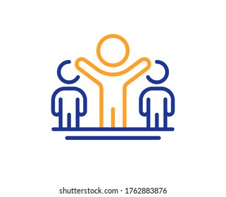 Winner line icon. Best success sign. First place symbol. Colorful thin line outline concept. Linear style winner icon. Editable stroke. Vector