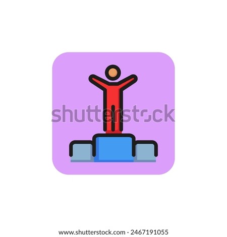 Winner line icon. Champion, leader, pedestal. People concept. Can be used for topics like competition, leadership, sport.