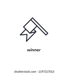 icono de línea ganadora. signo de estilo lineal para concepto móvil y diseño web. Icono de vector de contorno. Símbolo, ilustración del logotipo. Gráficos vectoriales