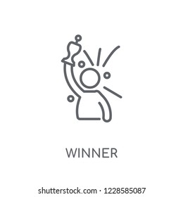 Winner linear icon. Modern outline Winner logo concept on white background from Startup Strategy and Success collection. Suitable for use on web apps, mobile apps and print media.