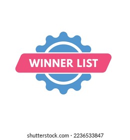 botón de lista de ganadores. lista ganadora Firmar botones Web de etiqueta de icono
