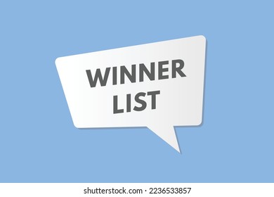 winner list Button. winner list Sign Icon Label Sticker Web Buttons
