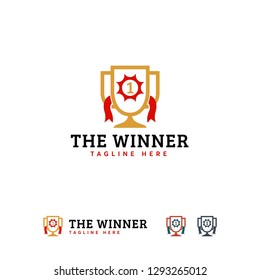 Winner logo designs template, Trophy logo symbol icon