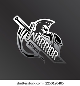 WINNER LOGO WITH LONG LENGTH SWORD AND STRATEGIC LINES