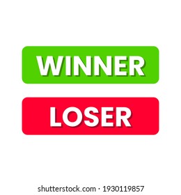 Winner Loser Icon Label Button Sign Design Vector