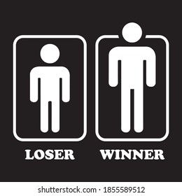 Archivo vectorial listo para la impresión de Winner Loser con ilustración de personas para camisetas, afiches, tazas, diseño de impresión.