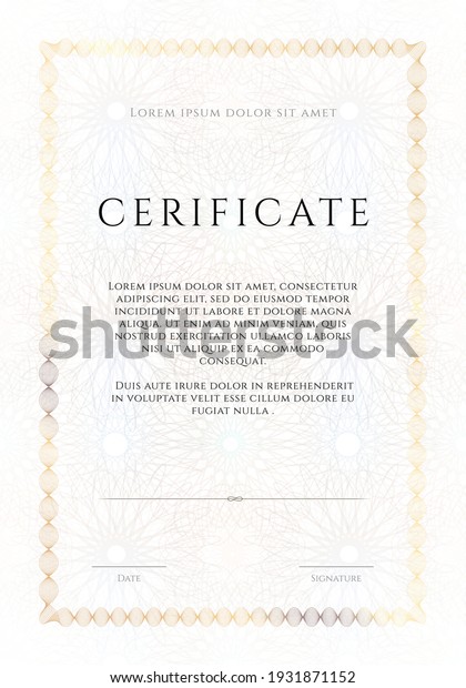 Winner luxury certificate,\
vertikal template design, blank diploma with guilloches in white\
tones