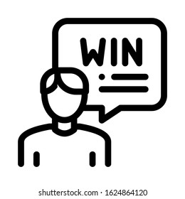 Winner Man Icon Vector. Outline Winner Man Sign. Isolated Contour Symbol Illustration