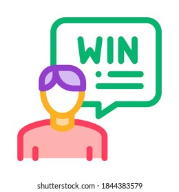 Winner Man Icon Vector. Outline Winner Man Sign. Isolated Contour Symbol Illustration