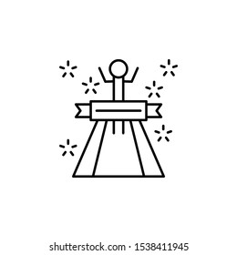 Winner, man, tape icon. Simple line, outline vector of winning for ui and ux, we