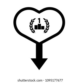 winner and map pointer. vector illustration