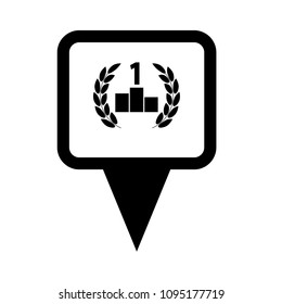winner and map pointer. vector illustration