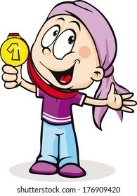 winner with medal