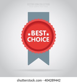 Winner medal badge  isolated vector in flat design style. Colorful winner badge or label. First place.