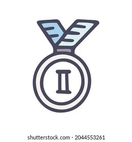 Sieger-Medaille Farbe Vektorsymbol