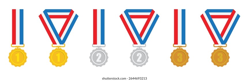 Winner medal con, vector illustration