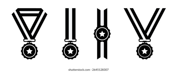Winner medal con, vector illustration