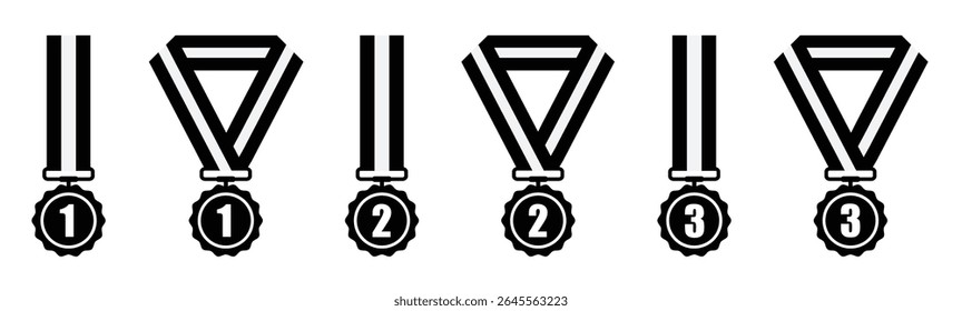 Winner medal con, vector illustration