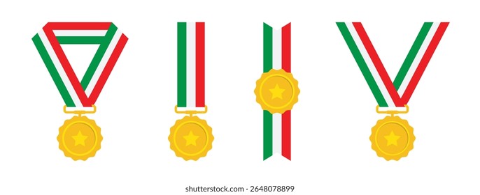 Winner medal con, vector illustration