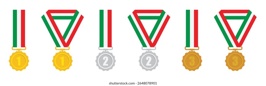 Winner medal con, vector illustration