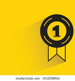 winner medal drop shadow on yellow background