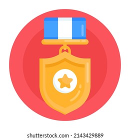 Winner medal in an editable flat rounded icon design 

