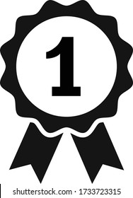 Winner medal icon award emblem symbol Vector isolated on white eps 10