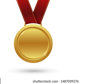 Winner medal icon. The gold medal vector symbol is a symbol of victory in a sports event.