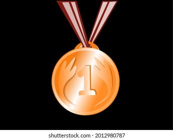 Winner medal icon. The gold medal vector symbol is a symbol of victory in a sports event