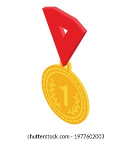 Winner medal icon. Isometric of Winner medal vector icon for web design isolated on white background