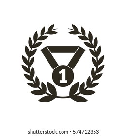 winner medal icon over white background. vector illustration