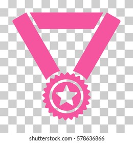 Winner Medal icon. Vector illustration style is flat iconic symbol, pink color, transparent background. Designed for web and software interfaces.