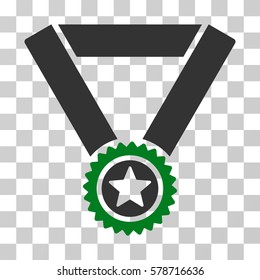 Winner Medal icon. Vector illustration style is flat iconic bicolor symbol, green and gray colors, transparent background. Designed for web and software interfaces.