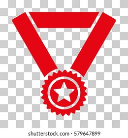 Winner Medal icon. Vector illustration style is flat iconic symbol, red color, transparent background. Designed for web and software interfaces.