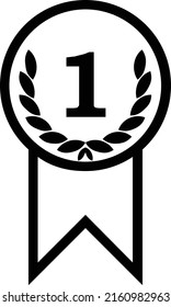 icono de la medalla ganadora con fondo blanco