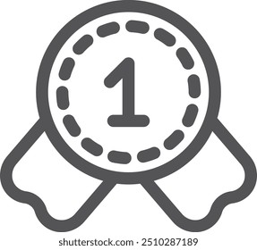 Winner medal line icon. Champion award symbol